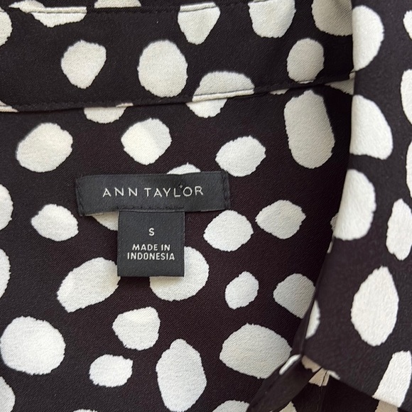 Ann Taylor Polka Dot Long Sleeve Button Down Shirt - Picture 8 of 11